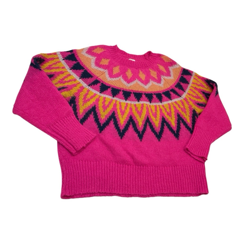 A New Day a hot pink Fair Isle or geometric-patterned sweater Sz XL - Picture 6 of 12